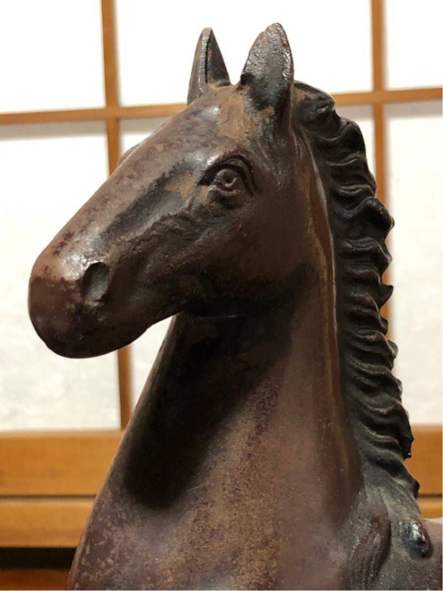 駿馬/春駒 鉄製馬置物 37.8cm 3.6kg Ｊ0322Ｂ_画像2