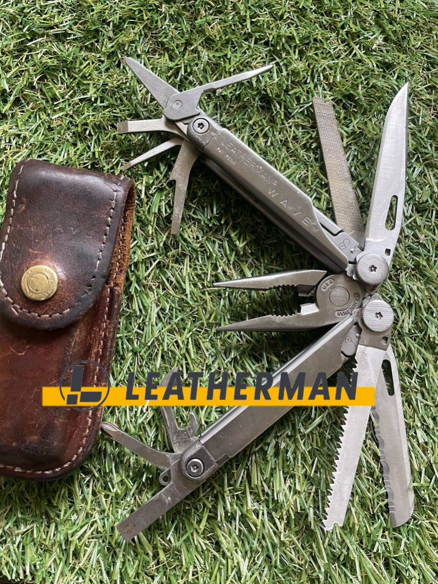 LEATHERMAN WAVE OldType 専用レザーシース付　レザーマン ウェーブ マルチツール　プライヤー_画像1