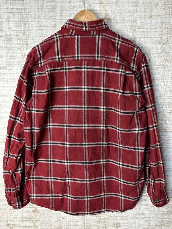 ☆US古着 Wrangler ラングラー ネルシャツ チェック柄 長袖 シャツ レッド赤【L】コットン　　　　　　　◆4104◆_画像3