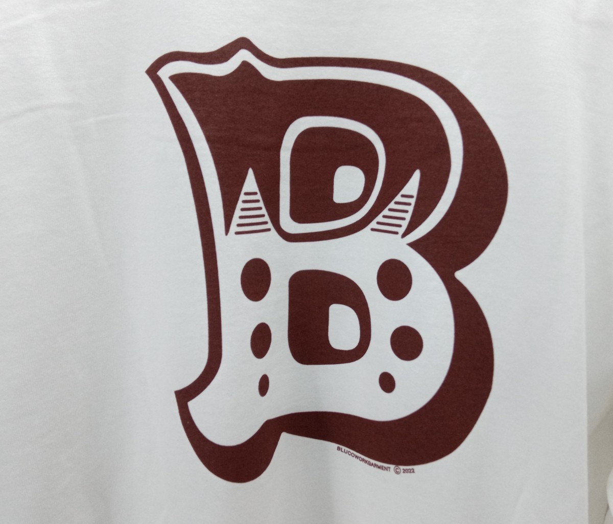 BLUCO WORK GARMENT/ブルコ 1208 PRINT L/S TEE-B-/カラー(WHT-BGD)サイズL.新品.税込価格.送料無料._画像8