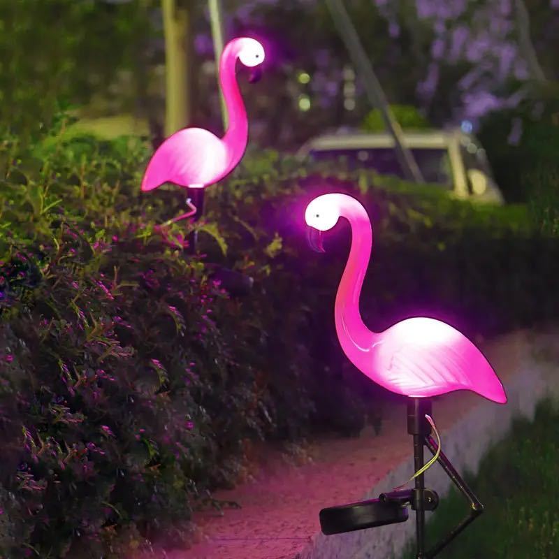  new goods flamingo sun light LED light neon light waterproof solar light illumination crime prevention light night .