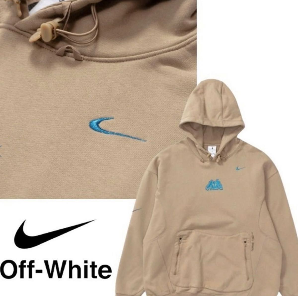 新品・未使用 Nike × Off-White ナイキ × オフ ホワイト メンズ フリース スウェット パーカー サイズXL