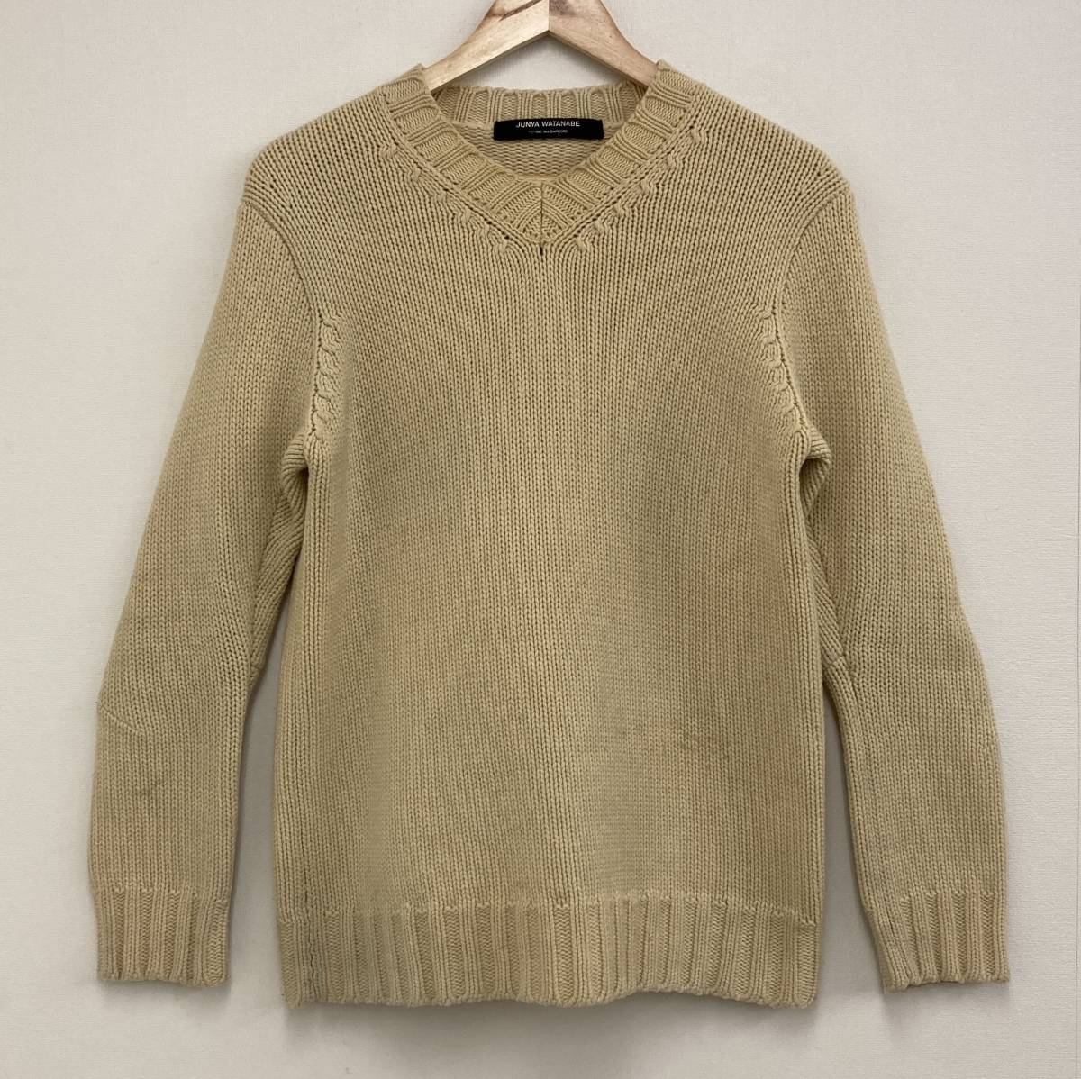 AD1998 JUNYA WATANABE コムデギャルソン 袖 切替 ニット セーター ベージュ ジュンヤワタナベ 90s VINTAGE archive 3090366