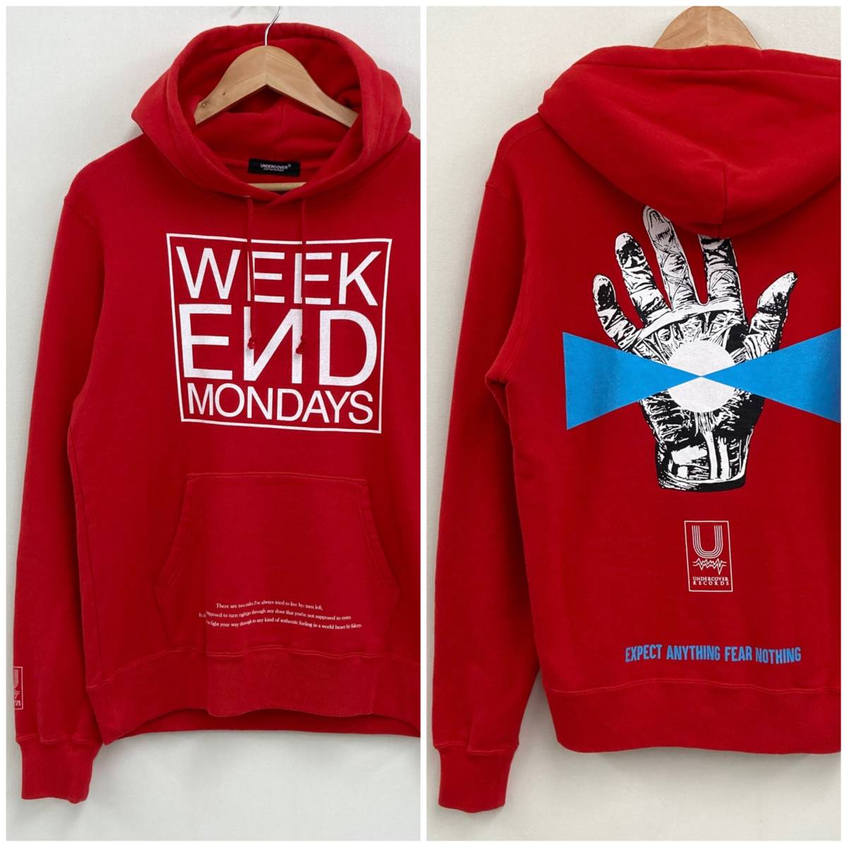 19SS UNDERCOVER RECORDS WEEK END スウェット パーカー レッド 赤 2