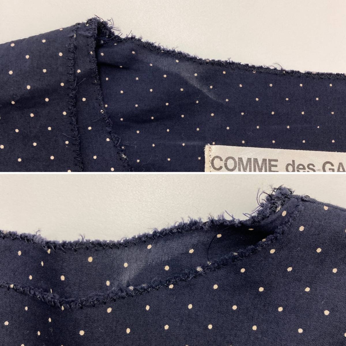 初期 80s COMME des GARCONS レイヤード ドット 長袖 シャツ カットソー ネイビー コムデギャルソン 水玉 ロンT VINTAGE archive 3070619_画像10