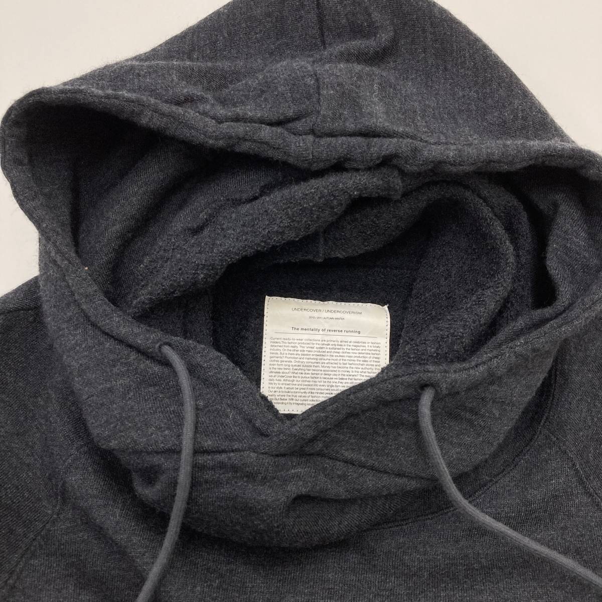 UNDERCOVER 2010AW deformation knitted long Parker charcoal gray 2 size undercover sweater f-ti-archive 3050324