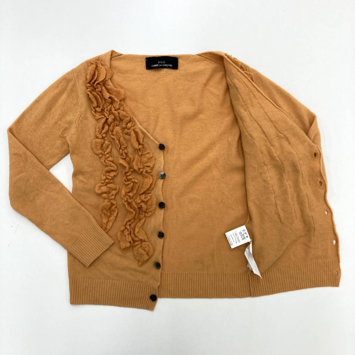 AD1997 tricot COMME des GARCONS оборка вязаный кардиган orange Toriko Comme des Garcons свитер 90s VINTAGE archive 3050213