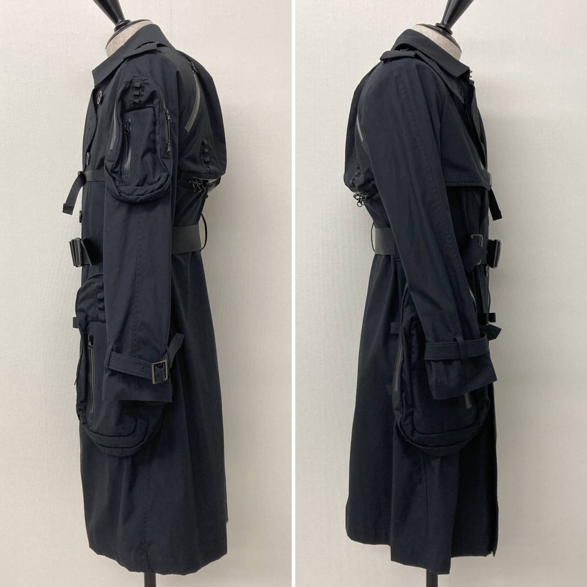 即完売 UNDERCOVER 2016SS テックトレンチコート マルチポケット ブラック 1サイズ アンダーカバー ギミック archive 3070230