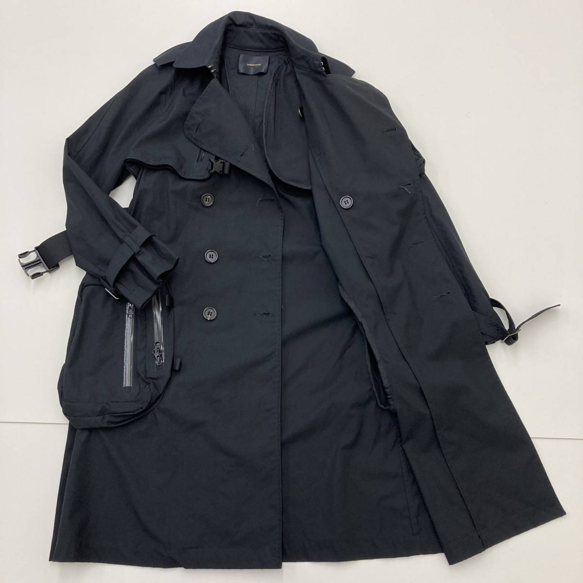 即完売 UNDERCOVER 2016SS テックトレンチコート マルチポケット ブラック 1サイズ アンダーカバー ギミック archive 3070230