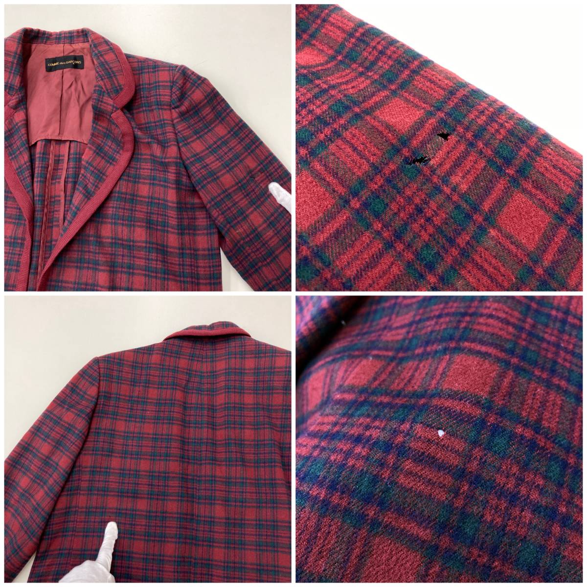 80s 初期 COMME des GARCONS パイピング チェック テーラード 80s 初期 COMME des GARCONS パイピング チェック テーラード