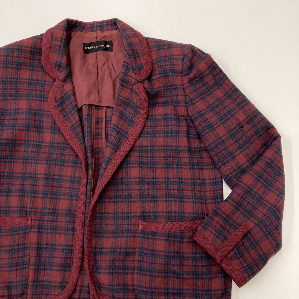 80s 初期 COMME des GARCONS パイピング チェック テーラード 80s 初期 COMME des GARCONS パイピング チェック テーラード