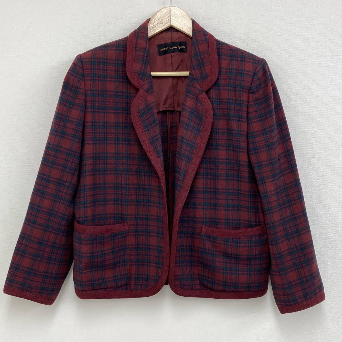 80s 初期 COMME des GARCONS パイピング チェック テーラード 80s 初期 COMME des GARCONS パイピング チェック テーラード