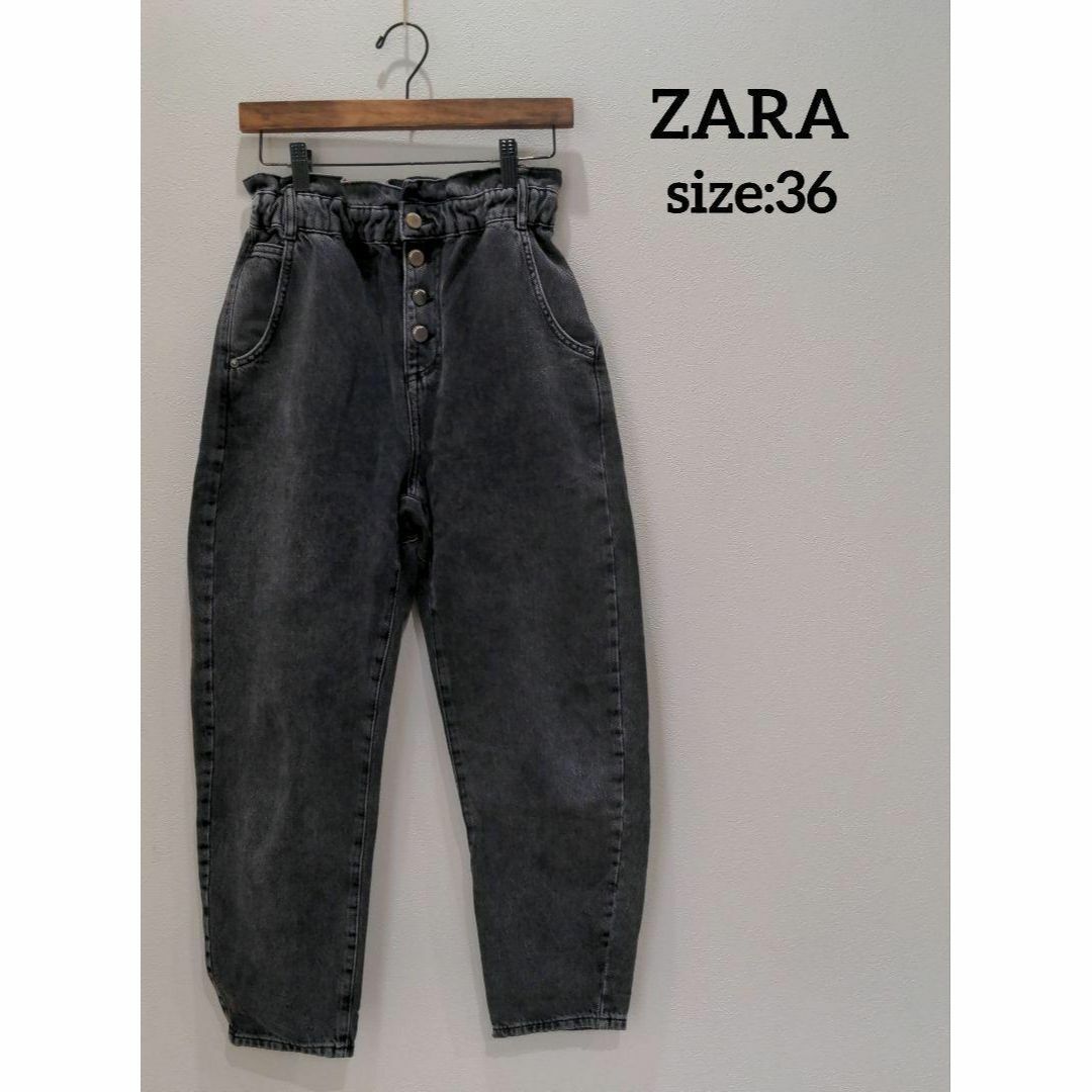 ザラ zara ウエストゴム コクーンシルエット パンツ レディース 36_画像1