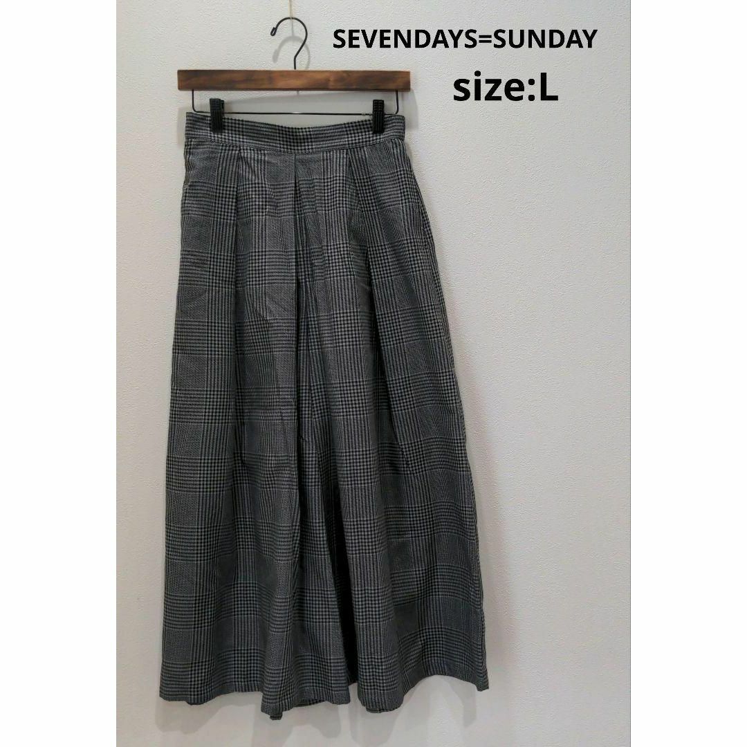 SEVENDAYS=SUNDAY スカートに見えるワイドパンツ L グレーの画像1
