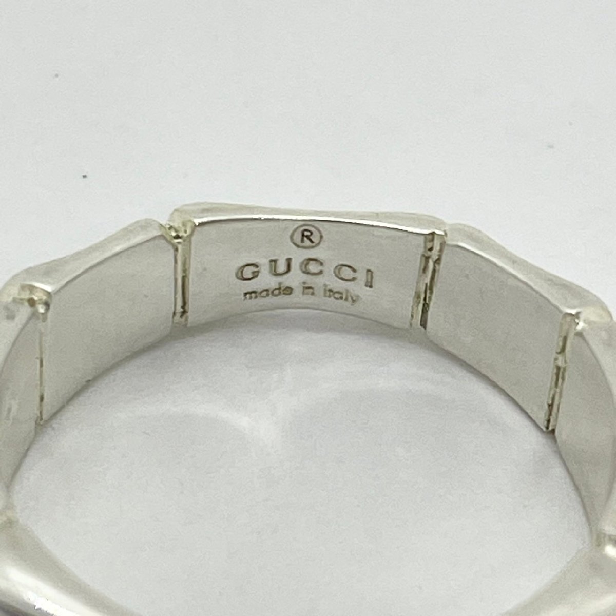 USED GUCCI グッチ バンブーリング SV925 表記サイズ11（約10号）約5.3g レディース シルバー MADE IN ITALY イタリア製_画像5