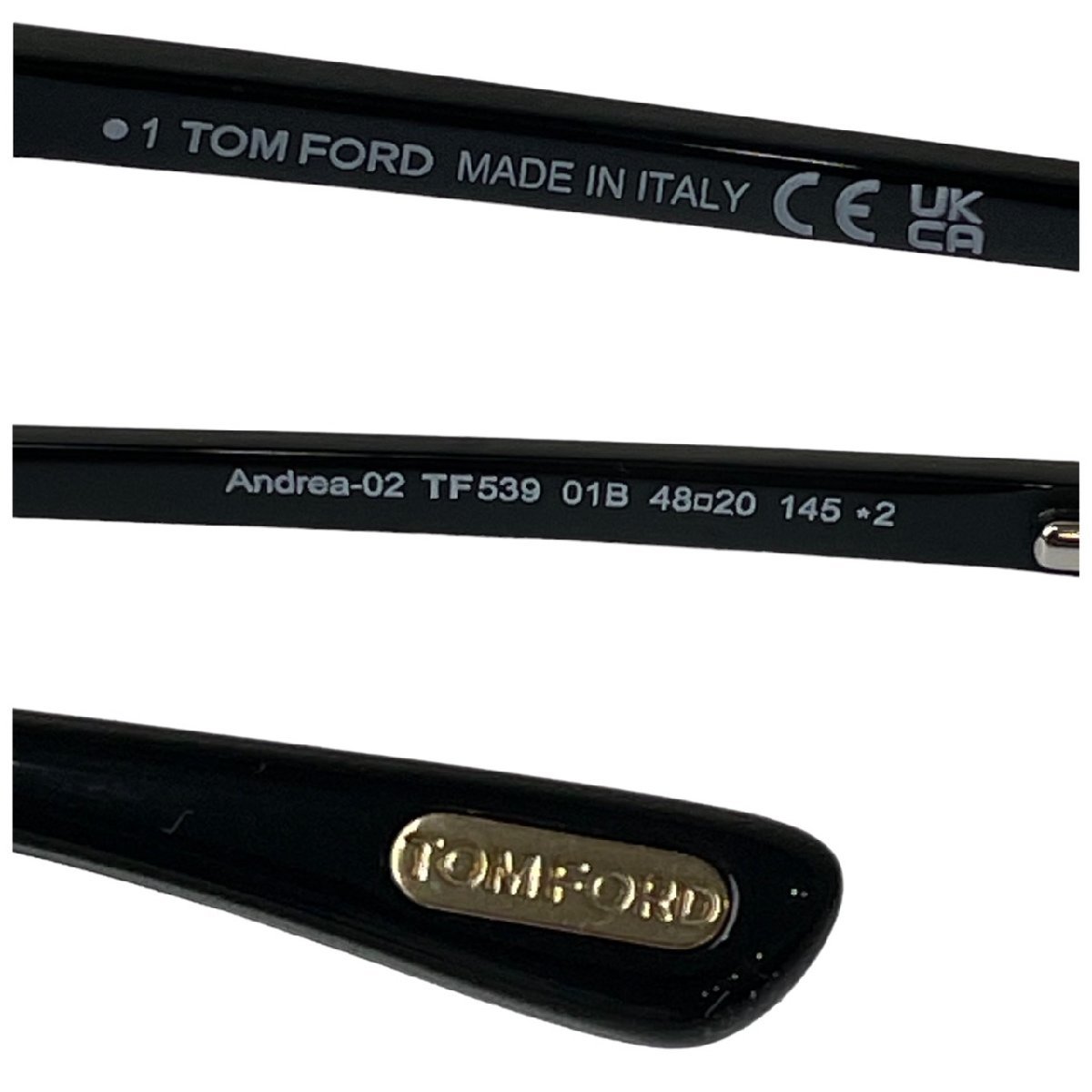 USED TOM FORD トムフォード サングラス Andrea 02 TF539 01B 48□20 145 ブラック系 メンズ レディース MADE IN ITALY_画像5