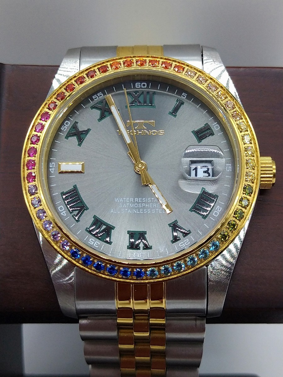 【サイズ交換OK】 メンズ腕時計 TECHNOS シルバー×ゴールド テクノス 【サイズ交換OK】 メンズ腕時計 TECHNOS シルバー×ゴールド テクノス