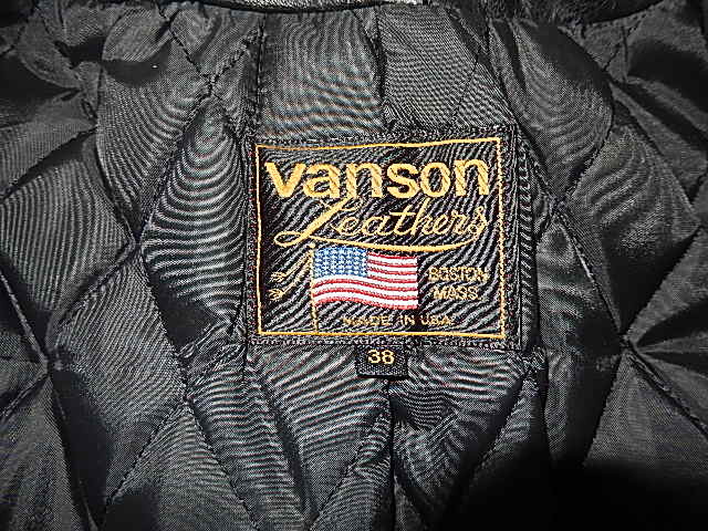 VANSON バンソン ダブル ライダース 38 ブラック/USA ハーレー_画像8