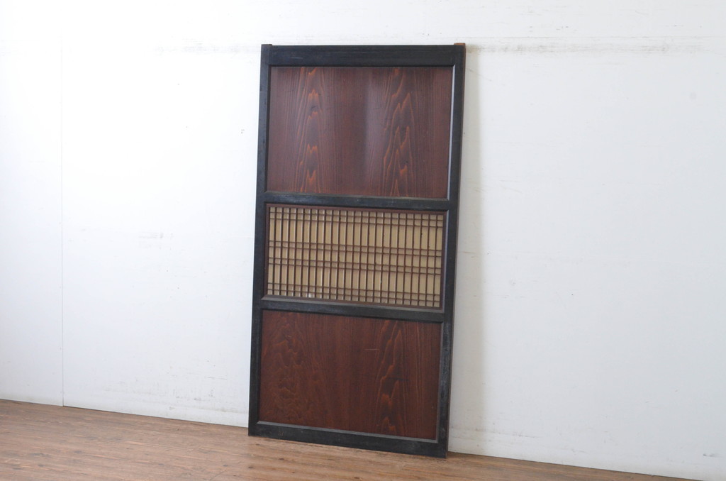 R-064932　アンティーク建具　上品な和の趣を演出する障子帯戸1枚(引き戸、板戸、組子、障子戸)(R-064932)
