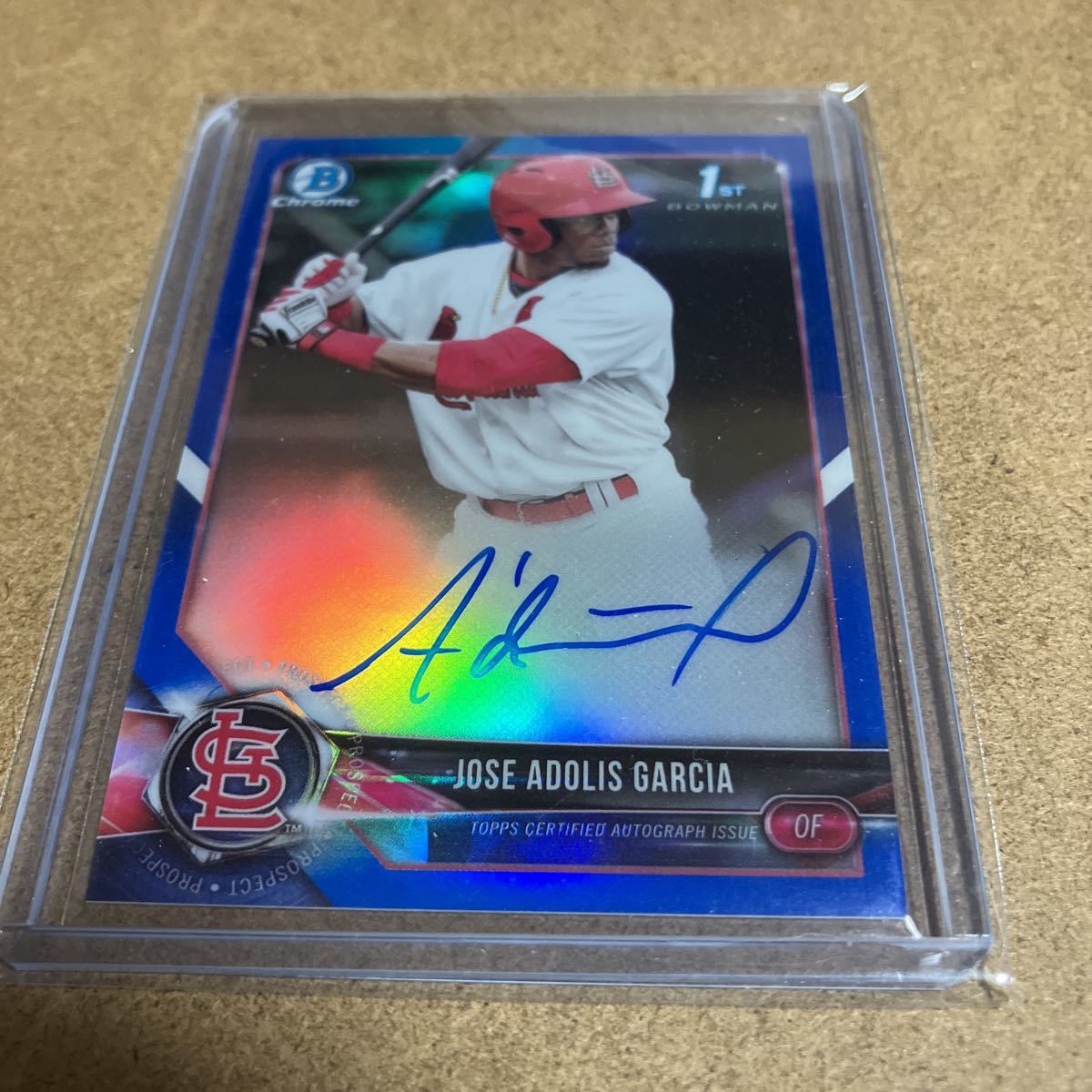 【ALCS MVP】2018 Bowman 1st Adolis Garcia Chrome Blue Refractor auto アドリス・ガルシア ブルーリフラクターオート _画像1