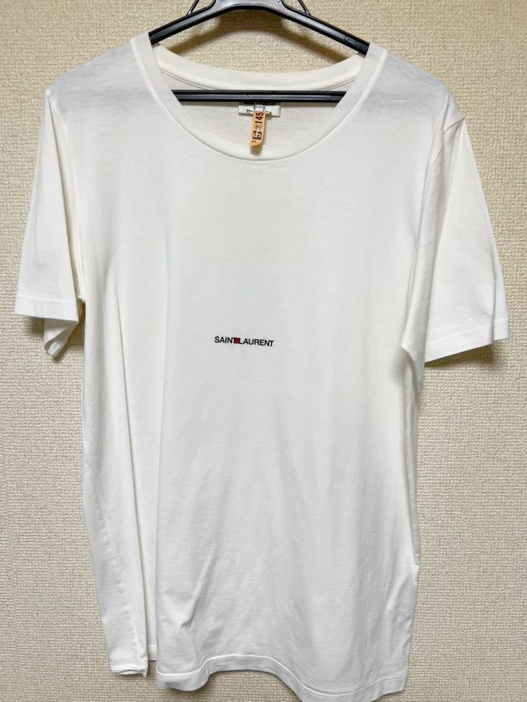 ★ SAINT LAURENT サンローラン Tシャツ 白 ホワイト XS 170/88A ロゴTシャツ T-SHIRT WHITE クリーニング済 ★_画像1