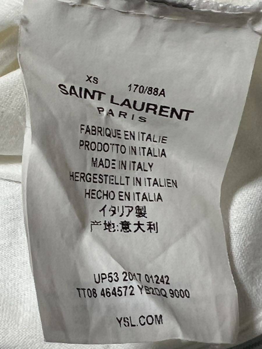 ★ SAINT LAURENT サンローラン Tシャツ 白 ホワイト XS 170/88A ロゴTシャツ T-SHIRT WHITE クリーニング済 ★_画像8