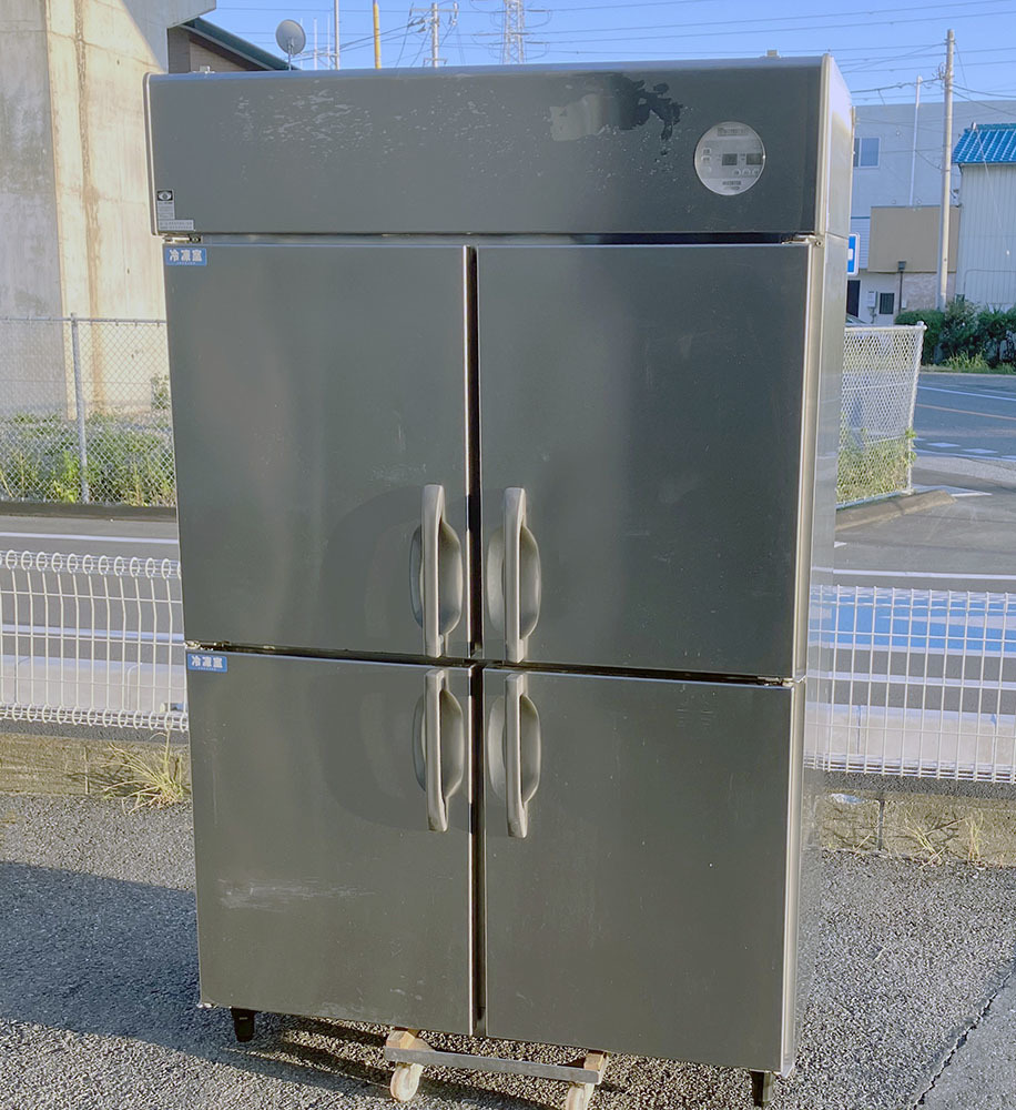 即決 2019年製 大和冷機 縦型冷凍冷蔵庫(2凍2蔵) 433YS2-EC 三相200V 4枚扉 幅1200 奥行650 インバータ エコ蔵くん ダイワ