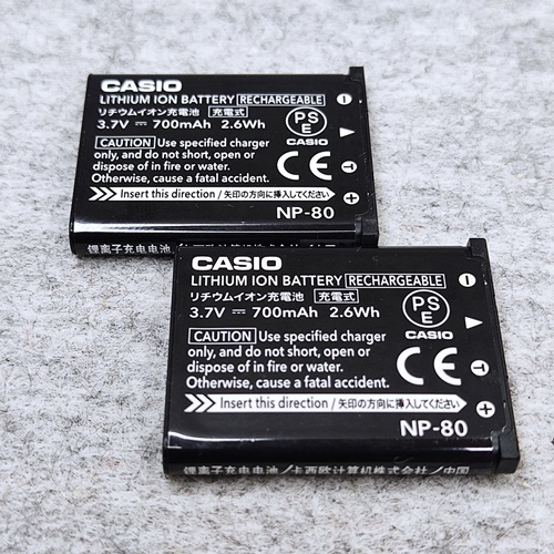 【本物/2個】CASIO NP-80 デジタルカメラ用リチウムイオン電池 2個セット【安心のメーカー入荷品！】_画像6