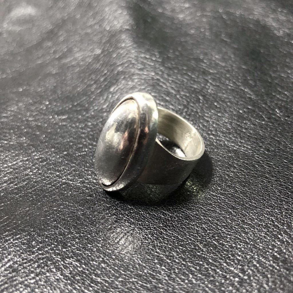 Vintage Mexican Jewelry Oval Ring 925 14号 シルバーリング スターリングシルバー メキシカンジュエリー MEXICO オーバルリング ヘビー