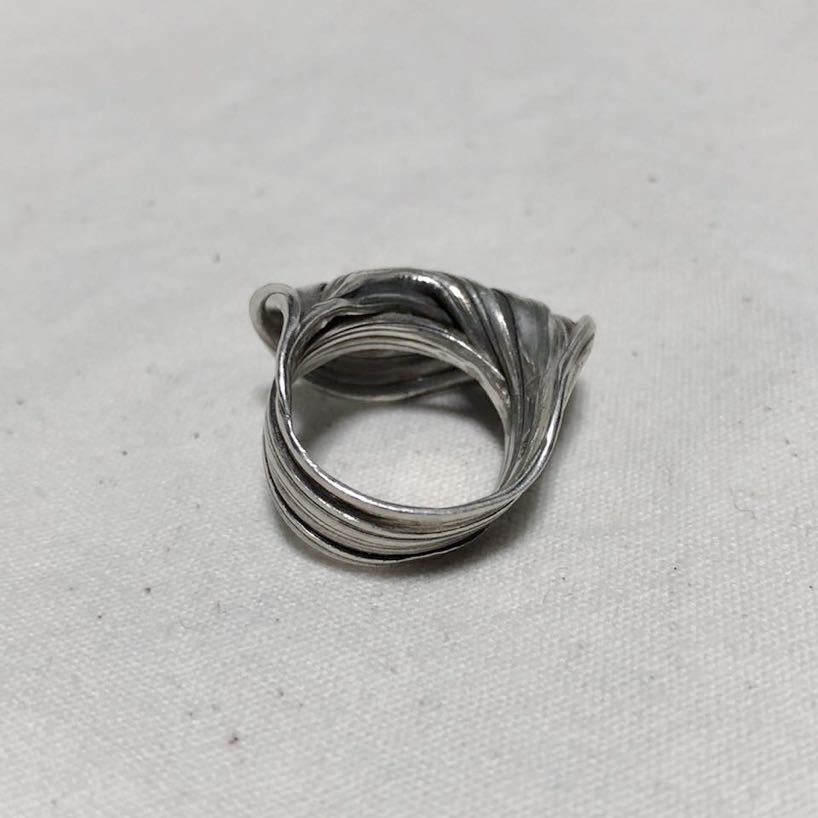 Vintage Silver Twist Melt Pinch Ring 925 15号 シルバーリング スターリングシルバー 退廃的 エイジング ワイドリング_画像3