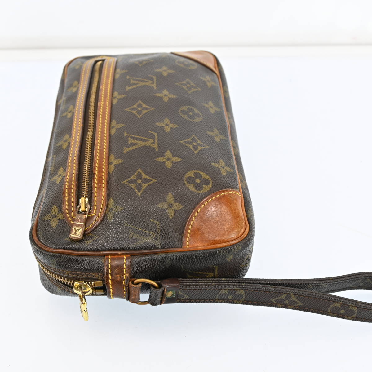 LOUIS VUITTON ルイヴィトン M51825 モノグラム PVC マルリードラゴンヌGM クラッチバッグ ブラウン N1642CR510_画像3