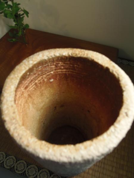 mic.10 Shigaraki .. "hu" pot vase warehouse . name of product equipped flower vase present condition sale P