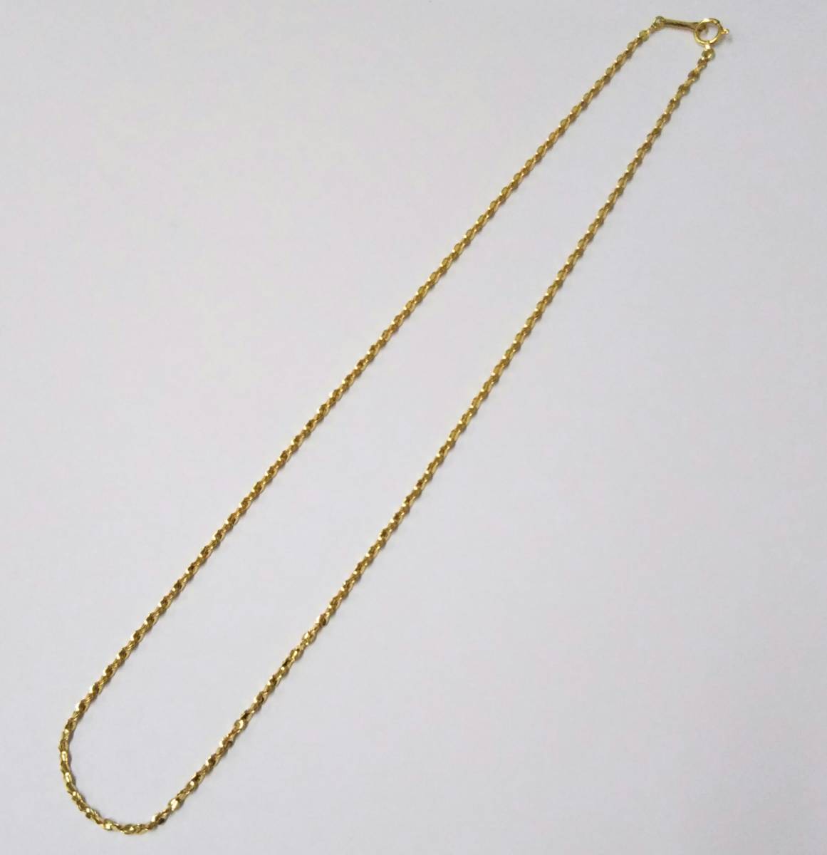 【造幣局刻印有/クリーニング済】K18(750表記) 総重量約5.6g 約40cm ネジレ デザイン チェーン ゴールド ネックレスの画像5