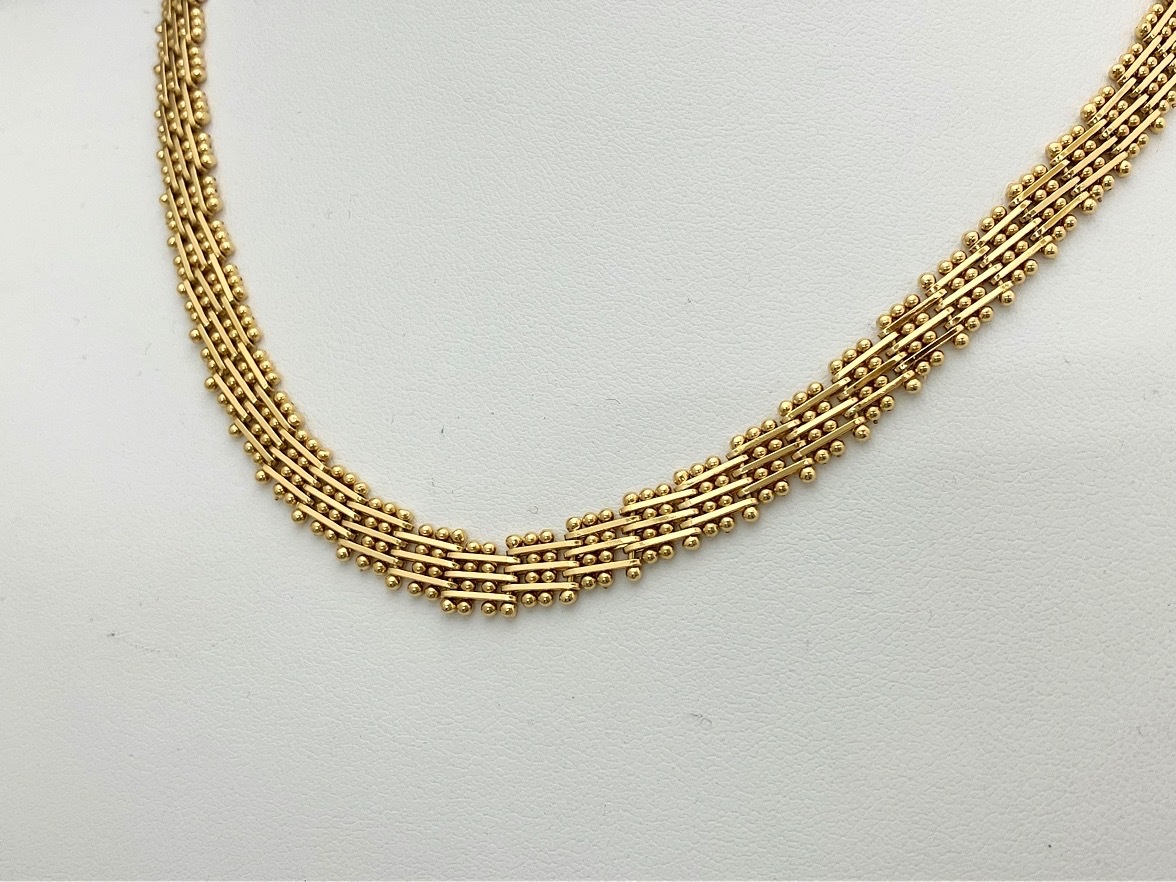 【待望★】 K18/41cm/26.7g/デザインネックレス/造幣局刻印有り 店舗受取可 イエローゴールド