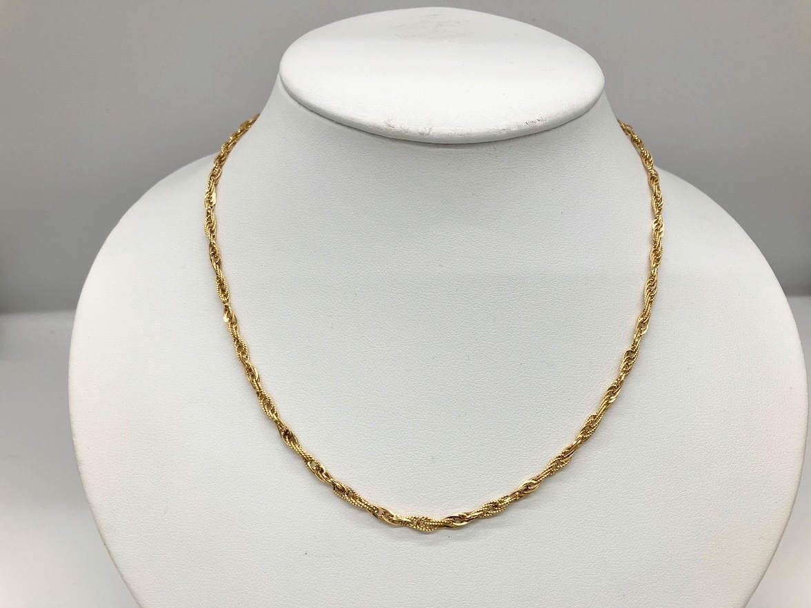 100%正規品 28900円 K18/42.5㎝/8g/デザインチェーンネックレス/造幣局 イエローゴールド