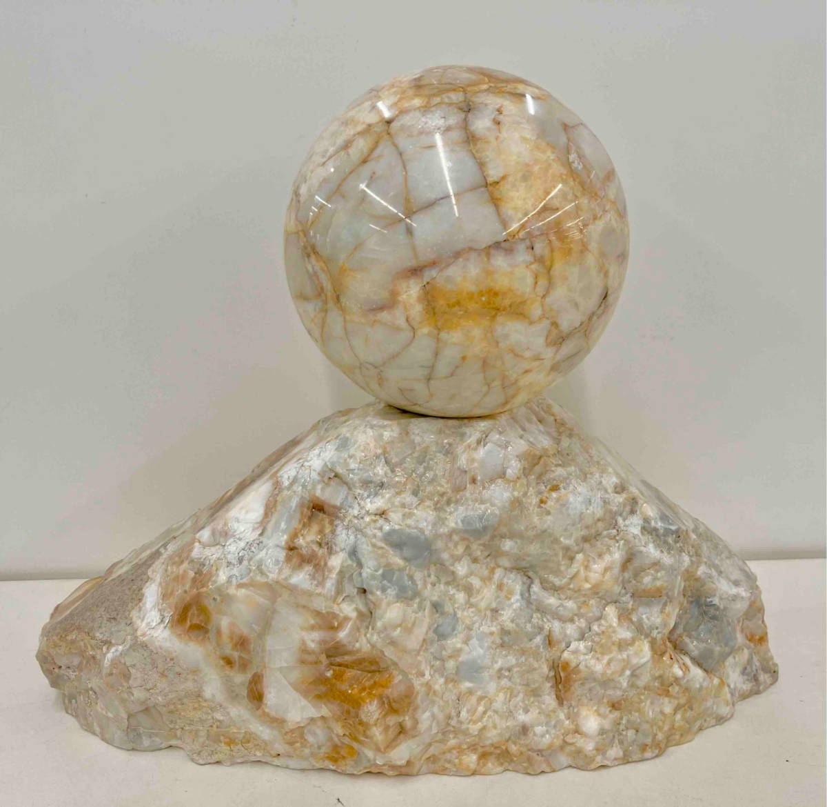 天然石 置物 約16.3kg (球体 約4.9kg)-