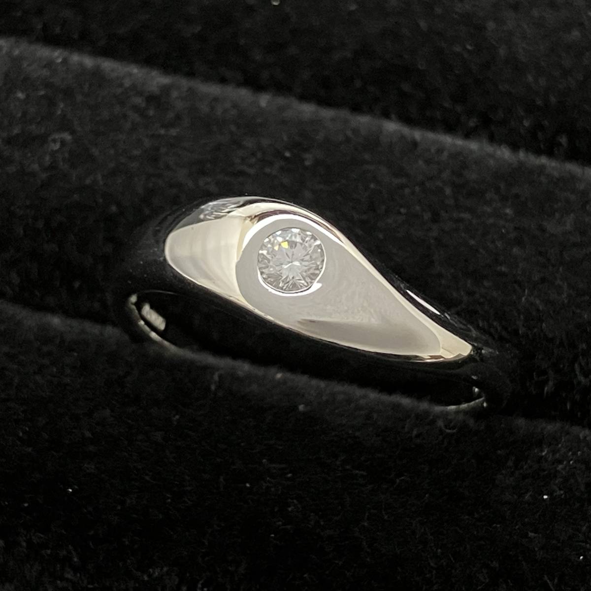 珍しい 0.14ct ダイヤ 一粒 新品仕上済み デザイン 店舗受取可 指輪 プラチナ 7.2g 18号 Pt900 リング プラチナ台