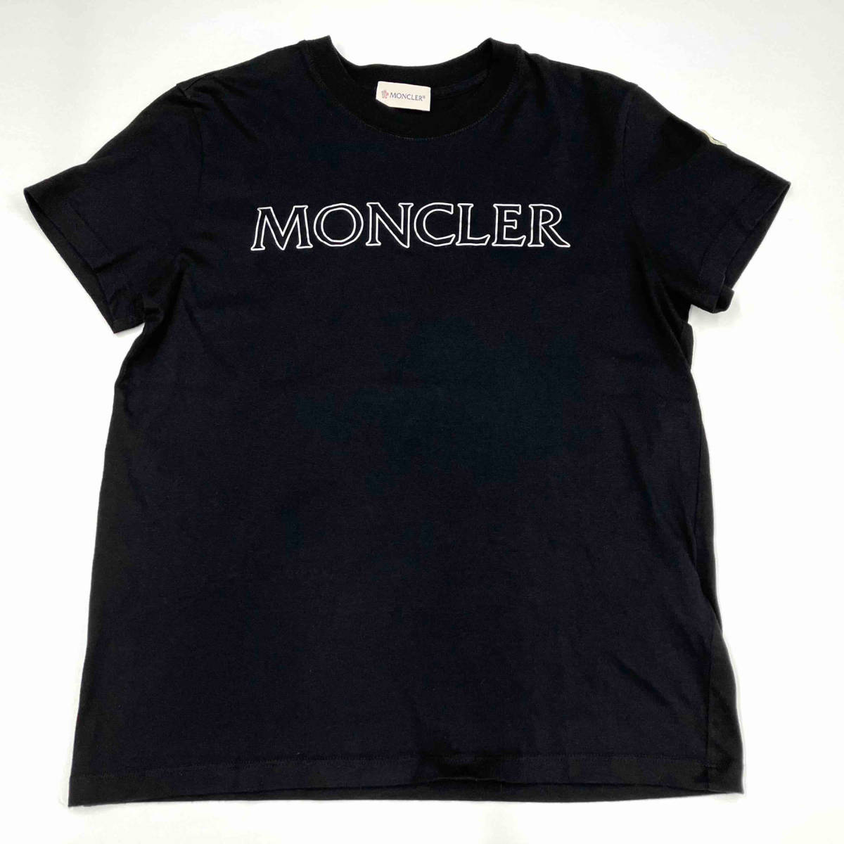 MONCLER モンクレール 半袖 Tシャツ コットン ブラック ロゴ プリント H10938C00013 レディース サイズS