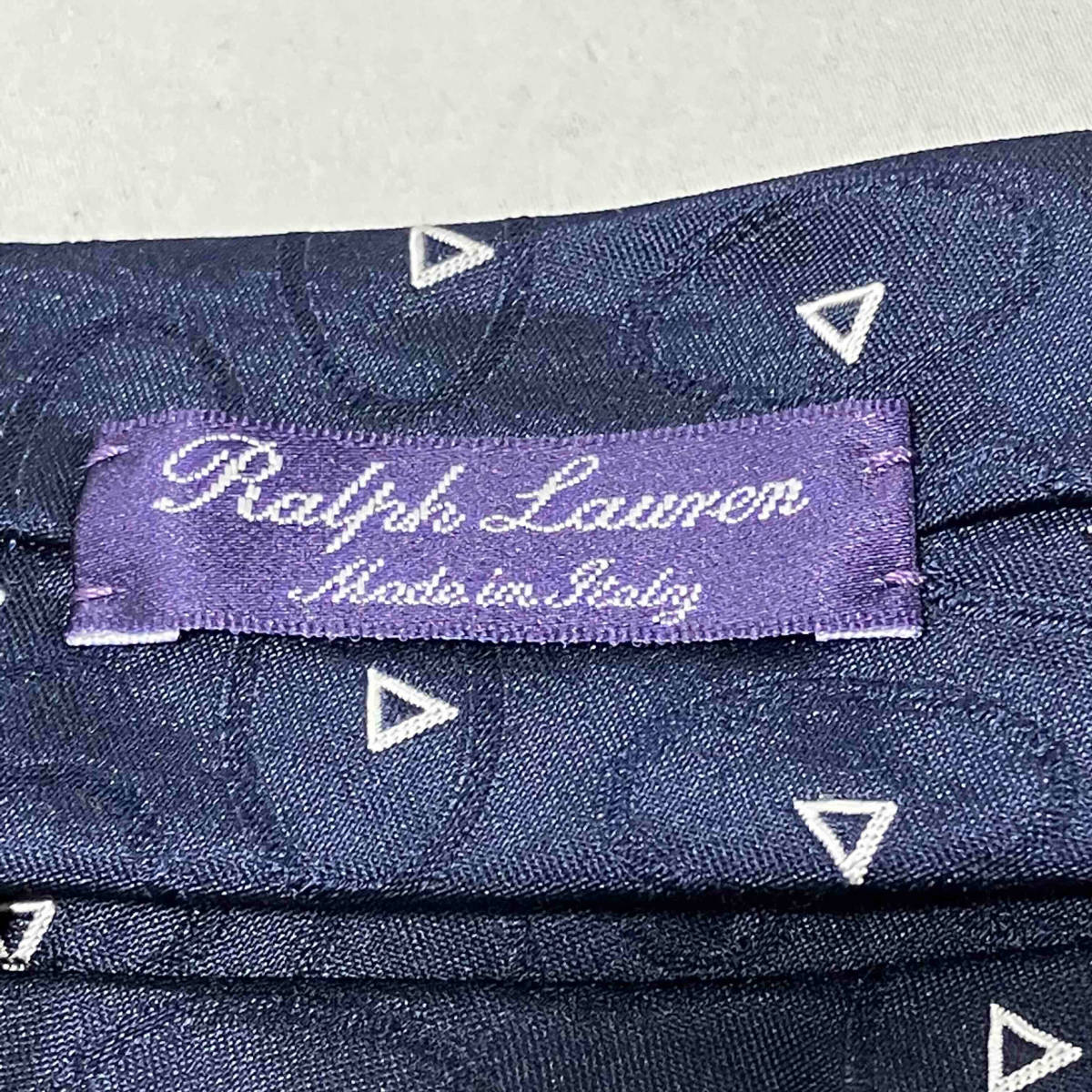 RALPH LAUREN PURPLE LABEL 総柄シルクネクタイ ネイビー ラルフローレン パープルレーベル 店舗受取可_画像4