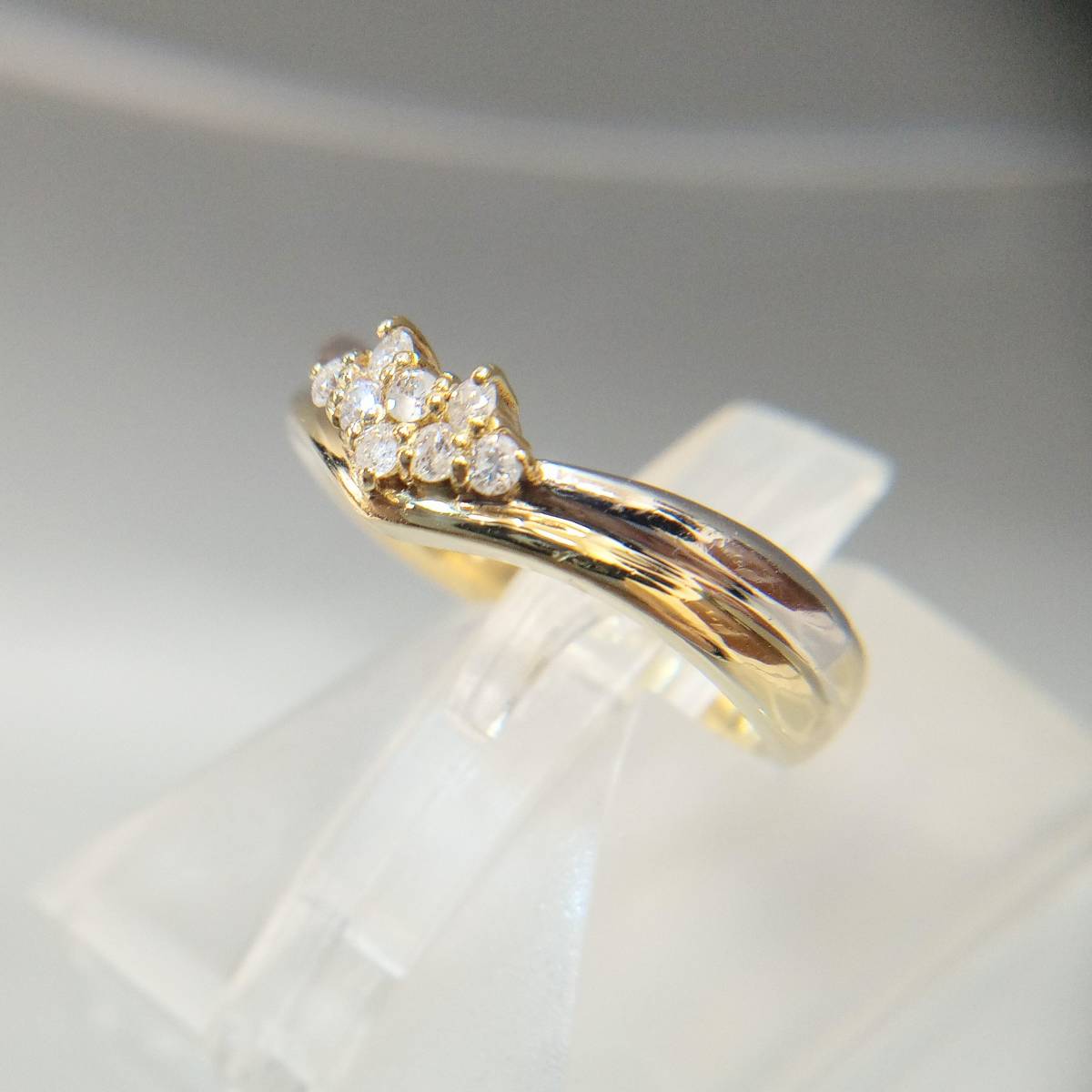 激安正規 K18 18金 Pt900 プラチナ イエローゴールド コンビダイヤモンド0.1ct 10号 3.1g リング 指輪 店舗受取可 イエローゴールド