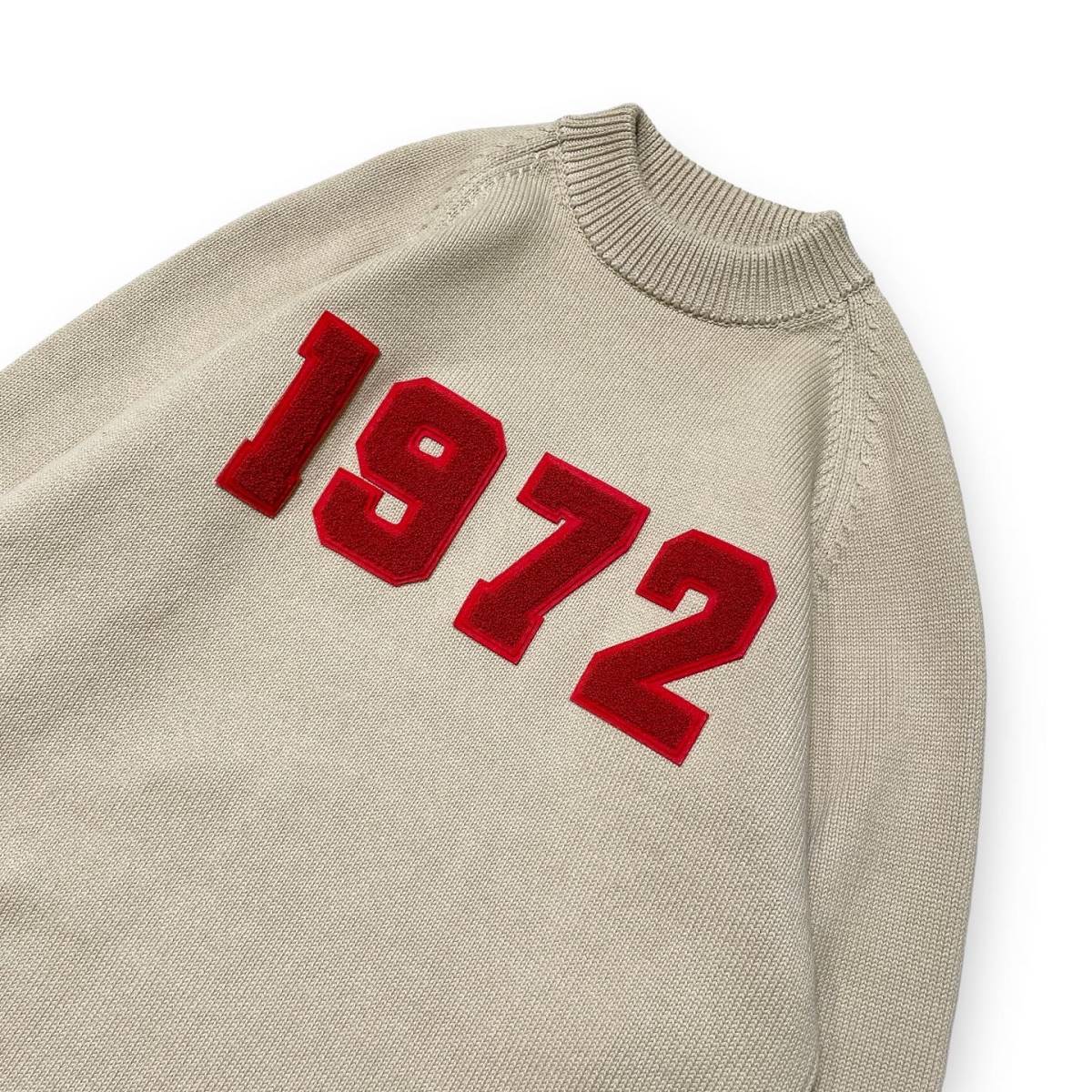 18ss Y’s 1972 PATCH KNIT パッチニット サイズ2 ベージュ レッド ワイズ ヨウジヤマモト 店舗受取可_画像3