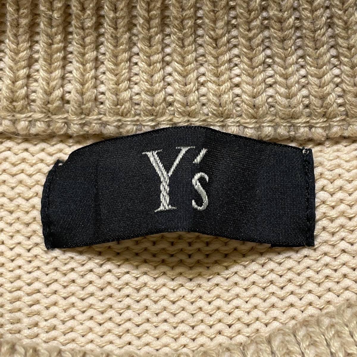 18ss Y’s 1972 PATCH KNIT パッチニット サイズ2 ベージュ レッド ワイズ ヨウジヤマモト 店舗受取可_画像5