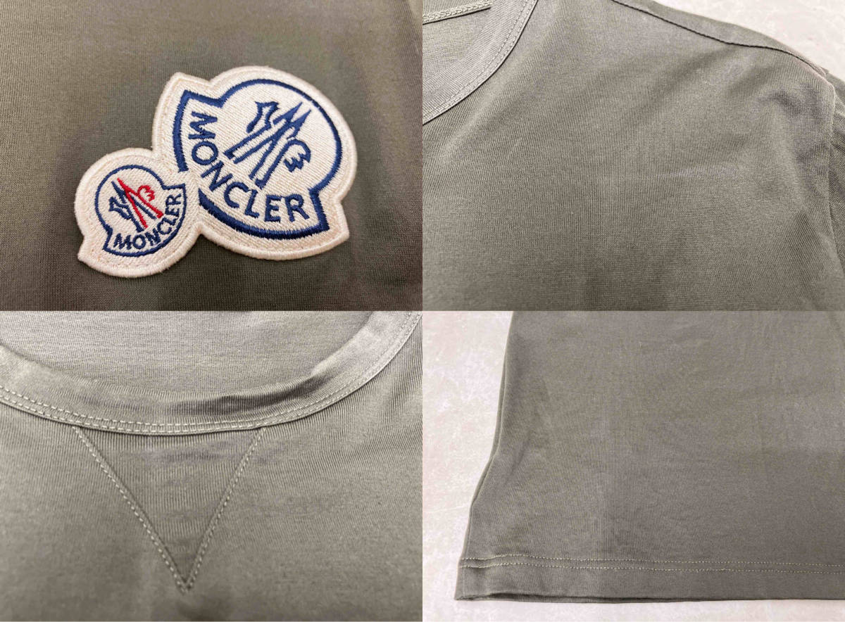 MONCLER モンクレール ロゴTシャツ MAGLIA マリア C-SCOM-20-2305 メンズ M カーキ コットン クルーネック ショートスリーブの画像8