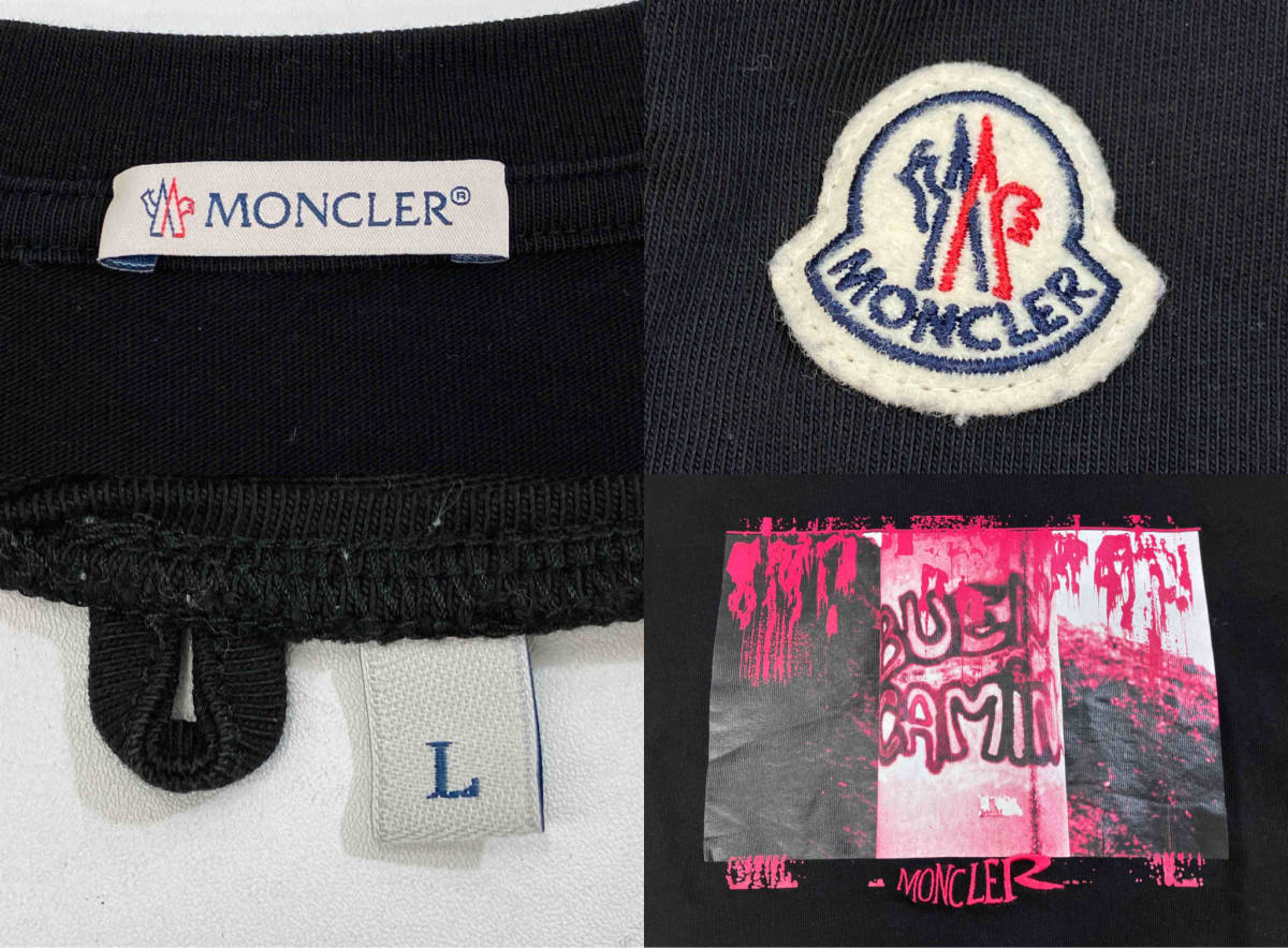 MONCLER モンクレール MAGLIA T-SHIRT マグリア プリント Tシャツ ブラック カットソー F10918C72210 20SS 2020SS サイズL_画像5