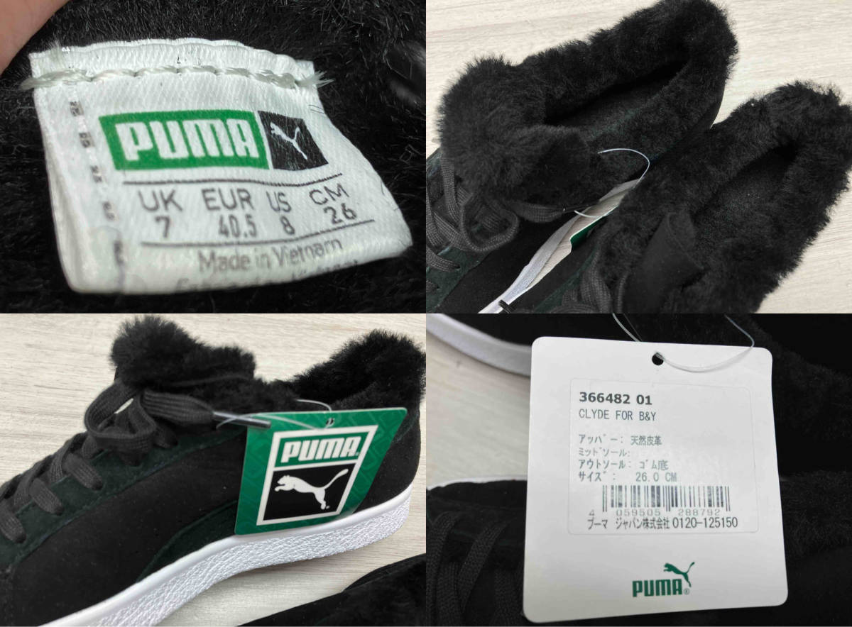 PUMA/プーマ　CLYDE/クライド FOR B&Y 366482 01 ユナイテッドアローズ別注　スエード　裏ボア　ローカット　スニーカー　26cm_画像5