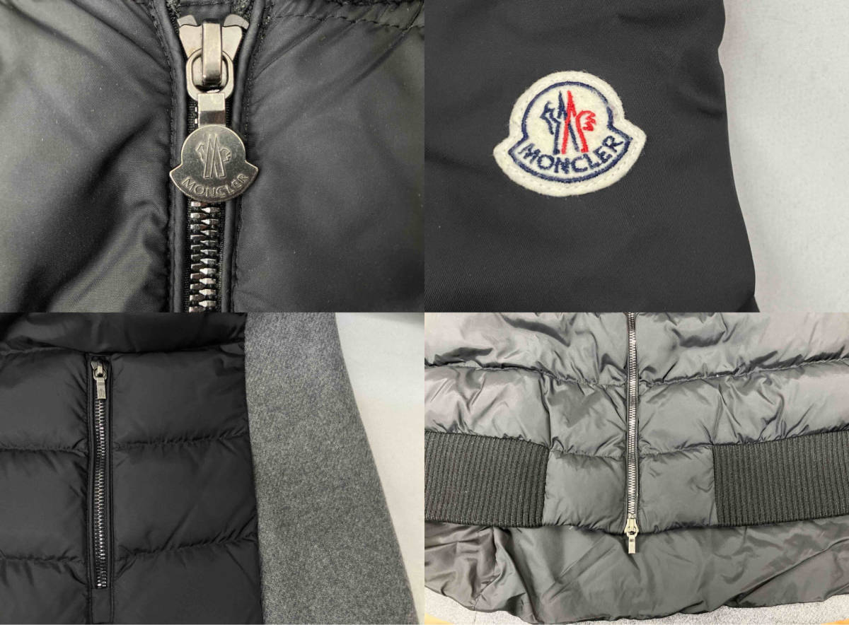 MONCLER モンクレール　BLOIS GIUBBOTTO ロングコート　ダウンコート　ブラック　グレー　サイズ14A フード取り外し可能_画像6