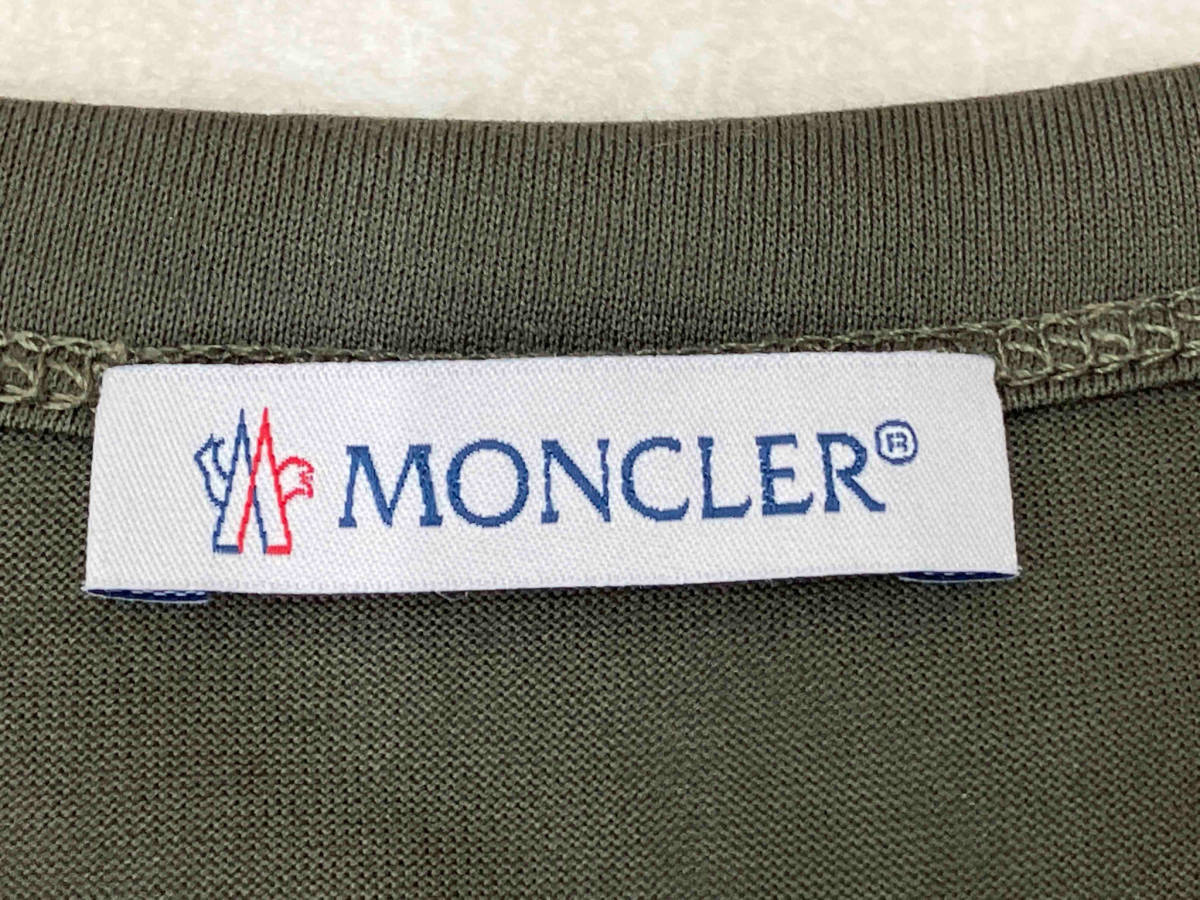 MONCLER モンクレール ロゴTシャツ MAGLIA マリア C-SCOM-20-2305 メンズ M カーキ コットン クルーネック ショートスリーブの画像3
