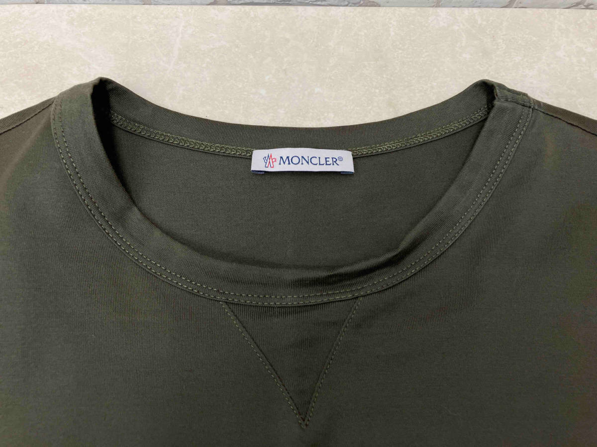 MONCLER モンクレール ロゴTシャツ MAGLIA マリア C-SCOM-20-2305 メンズ M カーキ コットン クルーネック ショートスリーブの画像5