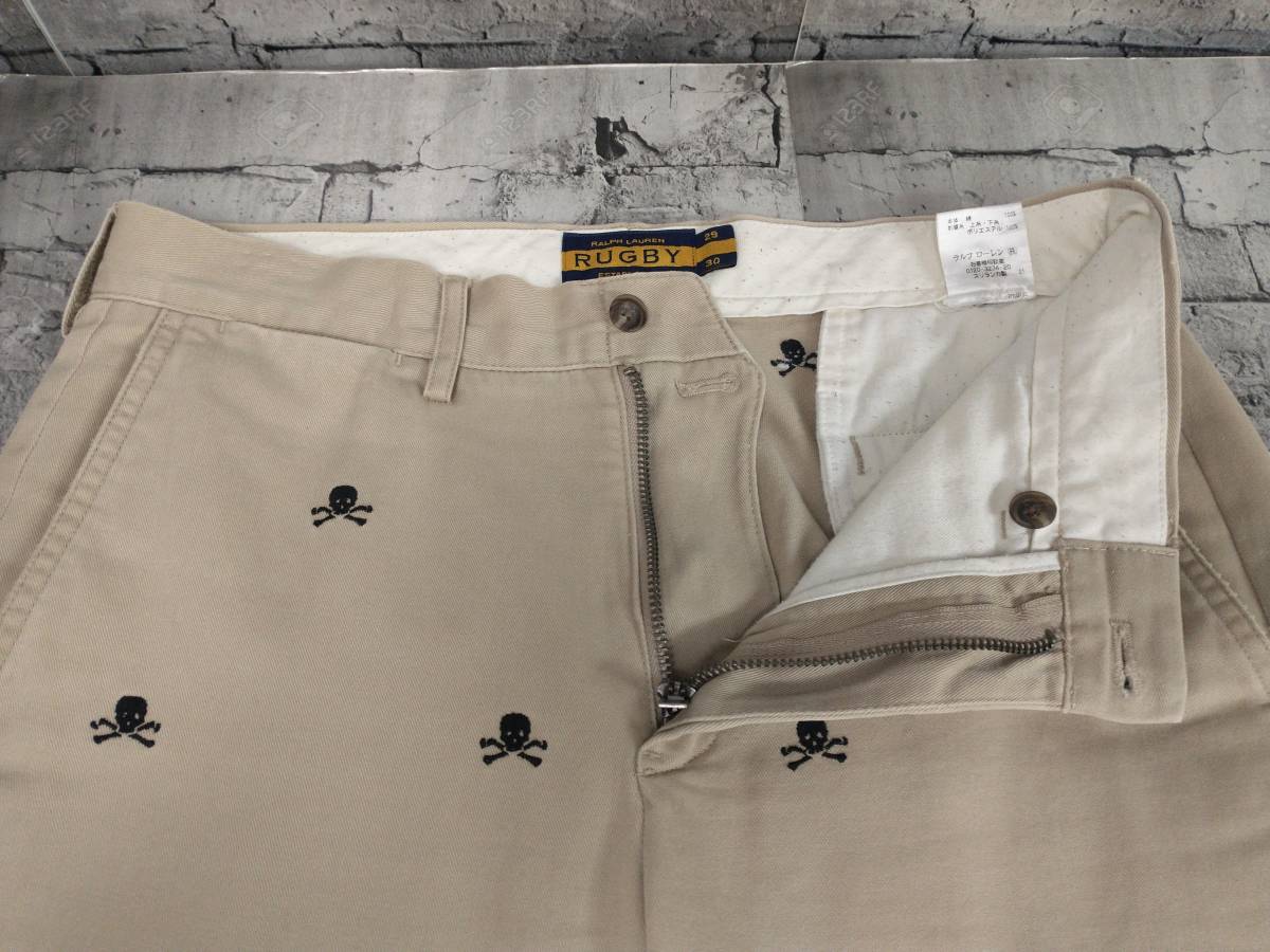 RUGBY by RALPH LAUREN rugby Ralph Lauren chinos long pants size inscription 29 beige Skull pattern store receipt possible 