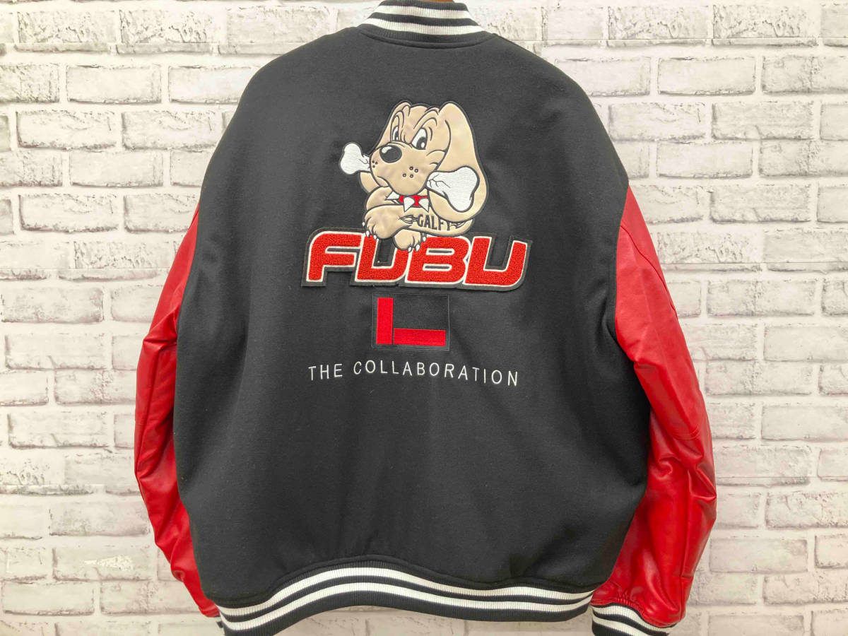 FUBU フブ スタジアムジャンパー スタジャン GALFY ワッペン キルティング サイズ表記 大型犬 XLサイズ ブラック 系_画像2